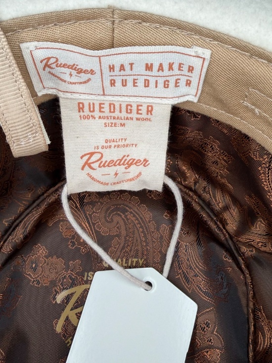 Ruediger Australian Wool Wide Brim Womens Hat Off White Floral Sz M - NWT main image 4